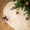 Northlight Faux Fur Christmas Tree Skirt - 72" - Cream - 2 of 4