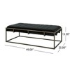 Kumasinova Modern Upholstered Velvet Ottoman Bench with Brass Finish – 49" Wide, Foot Stool with Channel Pleating, Entryway Bench, End of Bed Bench - 2 of 4