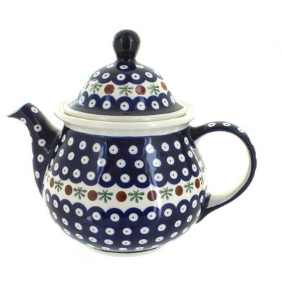 Blue Rose Polish Pottery Nature Large Teapot