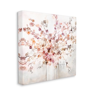 Abstract Floral Bouquet Canvas Wall Art in Warm Tones