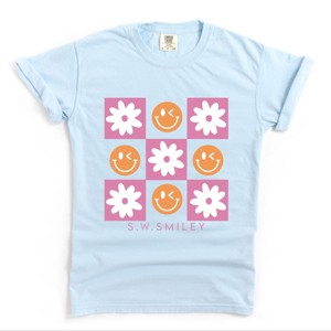 Simply Sage Market S.W.Smiley Retro Smiley Face Garment Dyed Tee - 1 of 4