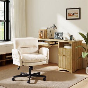 Bestier Criss Cross Chair with Armrests & Wheels, Ergonomic Cross Legged Office Chair Computer Task Chair, Desk Chair for Home Office & Vanity - 1 of 4