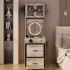 KTMBDW Vanity Desk with Mirror and LED Lights, Makeup Table with Charging Station and drawers and Storage Shelves for Small Space, Bedroom - 4 of 4