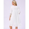 INSPIRE CHIC Women's Silky Satin Lace 3/4 Sleeve Camisole Nightgown and 3/4 Sleeve Robe Set - 4 of 4