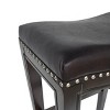 Set of 2 Studded 26 Inch Counter Height Bar Stools with Black Wood Frame , Upholstered Kitchen Chairs-The Pop Home - 4 of 4