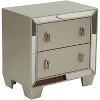 ORRD 26-inch Nightstand with 2 Drawers, Wood Finish, Platinum and Silver - 2 of 4