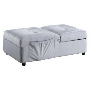 COWLOWN Modern Lift-Top Storage Bench with Pull-Out Bed, Velvet Tufted Multi-Functional Furniture - 1 of 4