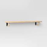 24" x 6" Woodgrain Shelf with Wrapped Rattan Bracket Brown - Threshold™