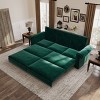 93" King Size Sofa Bed Couch Pull Out Couch 3 In 1 Convertible Sleeper Sofa Bed Velvet Chesterfield Sofa with Nailhead Trim & Rolled Arm - Koiai - 3 of 4