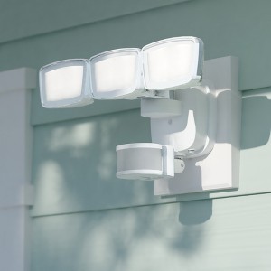 VAXCEL Integrated LED Motion Sensor Dusk to Dawn 3-Head Outdoor Security Flood Light - 240 Degree - 85 Ft. - 1 of 4