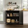 Fluted Buffet Sideboard Cabinet with Storage, Kitchen Storage Cabinet with Adjustable Shelves - image 4 of 4