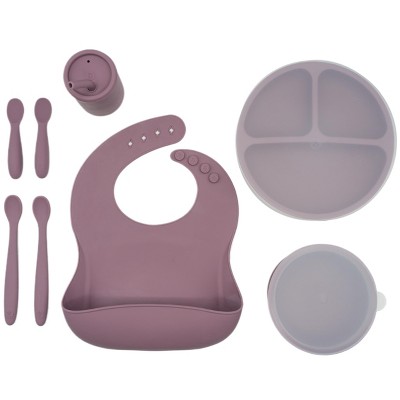 WeeSprout Baby Led Weaning Bundle, Silicone Suction Bowl, Spoons, Bib & Cup, Develops Self Feeding Skills