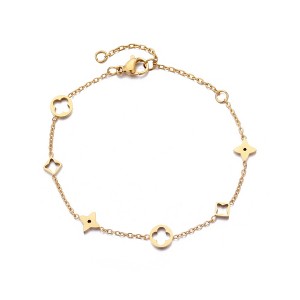 Adornia Tarnish Resistant 18k Gold Plated Mixed Clover Bracelet - 1 of 4