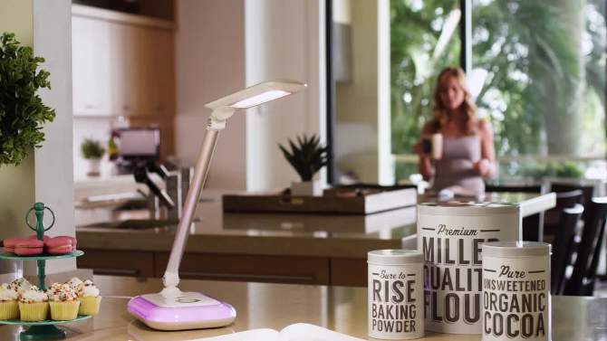 Enhance Sanitizing Desk Lamp with USB Charging (Includes LED Light Bulb) - OttLite, 2 of 10, play video