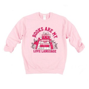 Simply Sage Market Women's Graphic Sweatshirt Books Are My Love Language Heart - 1 of 4