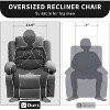 Wide Manual Recliner Chair for Adults, Oversized Fabric Lounge Chair with 3 Recline Modes, Overstuffed Design, Cup Holders & Side Pockets - 3 of 4