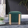 Ottoman Foot Rest Round Bag Floor Chair for Bedroom or Entryway in Blackish Green - 4 of 4