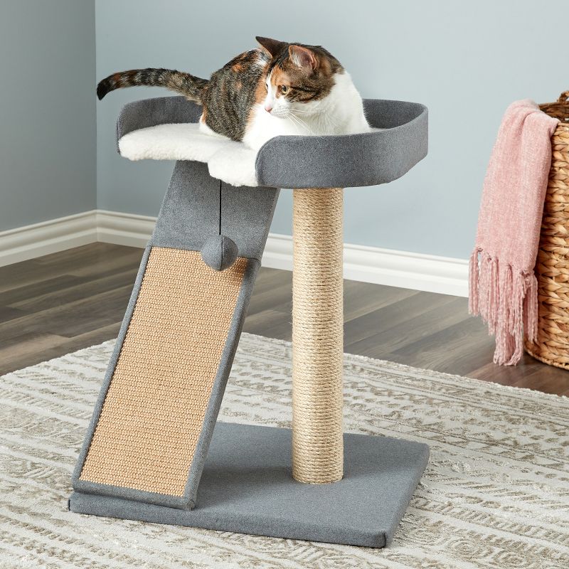 Two by Two San Marcos - Gray Scratching Post Cat Furniture - 22.8 in. Tall, 2 of 13