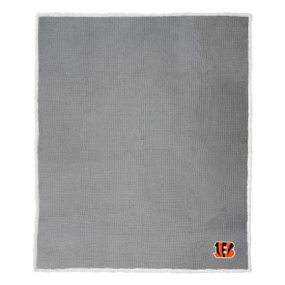  NFL Cincinnati BengalsWaffle Sherpa Throw Blanket 