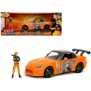 2001 Honda S2000 Orange w/Gray Top and Graphics & Figure "Naruto Shippuden" (2009-2017) TV Series 1/24 Diecast Model Car by Jada - 1 of 4