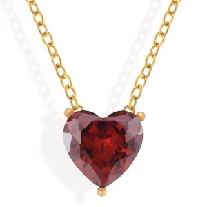 Anna-Kaci Gold Tone Necklace with Heart-Shaped Crystal Pendant - 1 of 4