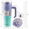 40oz Wall insulated Water Bottle, StainlessSteel Water Cup, For lce Water, lced Tea, CoffeeTo Keeps Drinks Cold, With Handle And StrawCover - 4 of 4