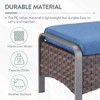 Buenhomino Patio Ottomans Set of 2, Outdoor Wicker Footrest with Thickened Cushions, Multipurpose Metal Patio Furniture for Backyard and Deck - 2 of 4