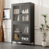 Whizmax Metal Storage Cabinet, 59" Tall Display Cabinet with 4 Glass Door, Kitchen Pantry Cabinet, Glass Storage Cabinet for Home Office - 3 of 4