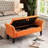 NicBex Modern 51.5" Velvet Fabric Storage Bench with Curved Arms for Bedroom and Living Room - 4 of 4