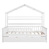 Full Size House Bed with Twin Size Trundle and Shelf for Bedroom - 4 of 4