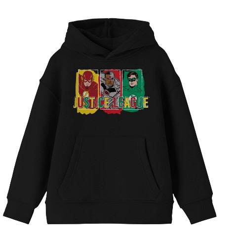 Heroes Black Graphic Justice League Youth Hoodie - image 1 of 2