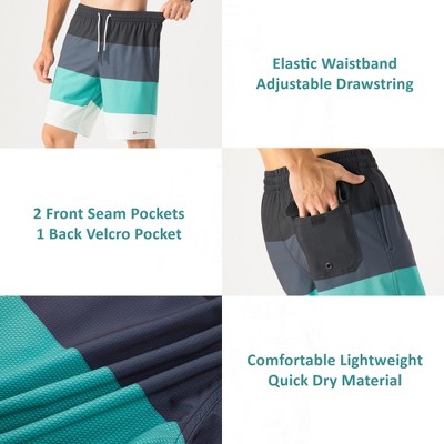 Мужские шорты Alpine Swiss Mens Swim Shorts Beach Trunks Boardshorts Volley Shorts Quick Dry Swimwear Gray Green BoardShort Medium — фото 2