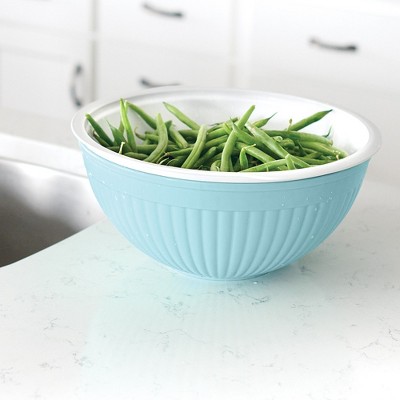 Nordic Ware 2-in-1 White and Sea Glass Colander Bowl Set