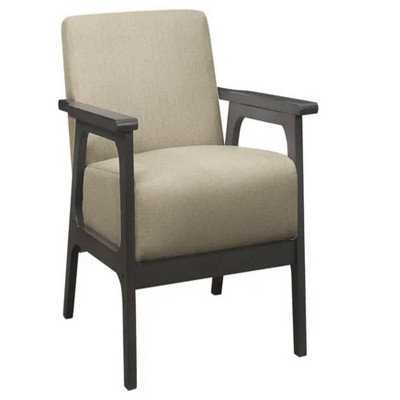 27.5"Light Brown Fabric Upholstered Accent Chair