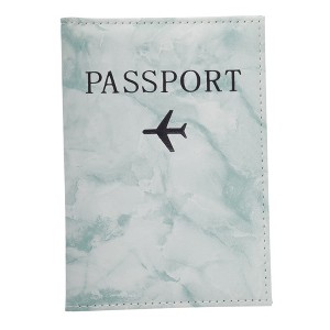 Unique Bargains Marble Pattern Airplane Passport Holder 1 Pc - 1 of 4