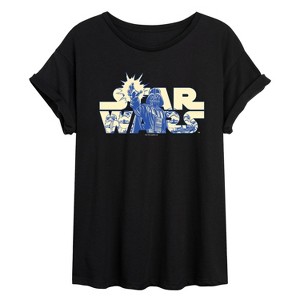 Women's - Star Wars - Logo Empire Oversized Graphic T-Shirt - 1 of 4