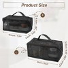 Unique Bargains Nylon Mesh Clear Makeup Bags Black - 3 of 4