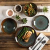 Gibson Elite Kyoto 16-Piece Double Bowl Reactive Stoneware Dinnerware Set - Teal - 2 of 4