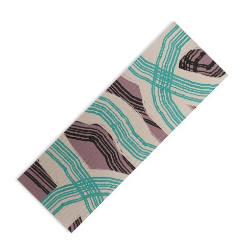 Little Dean Muted pink and green stripe (6mm) 70 x 24 Yoga Mat - Society6
