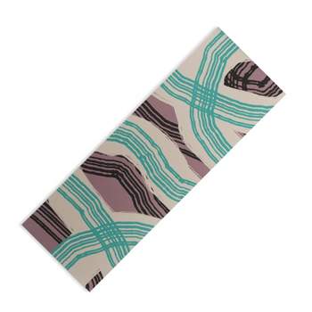 Little Dean Muted pink and green stripe (6mm) 70" x 24" Yoga Mat - Society6