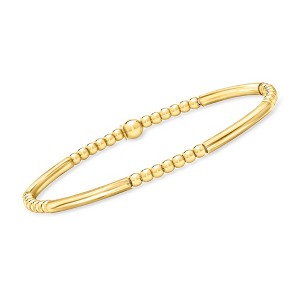 Pure Collection by Ross-Simons Italian 18kt Gold Vermeil Round and Tube Bead Stretch Bracelet - 1 of 4