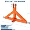 3 Point 2" Hitch Receiver, Quick Hitch for Category 1 Tractors, Tractor Attachments - 2 of 4