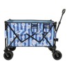 VisioGear Folding Wagon Cart with Bonus Picnic Mat, Drink Holders, and Side Pocket for Camping, Sports, Blue Vertical Print, 37.4"*23.03"*38.98" - 2 of 4