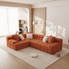 L-Shape Sectional Sofa with 18" Seat Depth, Machine-Washable Covers & Solid Wood Frame, Beige - 2 of 4