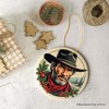 Wild West Gritty Holiday Christmas Ornament, Vintage Western Legend Clint Eastwood Gift| Ornamentallyou - 4 of 4
