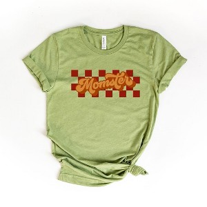 Simply Sage Market Women's Momster Checkered Short Sleeve Graphic Tee - 1 of 4