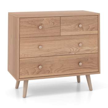 Tangkula 4-drawer dresser, drawer chest storage chest cabinet wooden chest chest of drawers modern drawer organizer