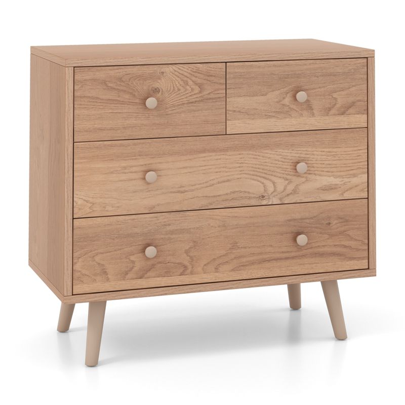 Tangkula 4-drawer dresser, drawer chest storage chest cabinet wooden chest chest of drawers modern drawer organizer, 1 of 8