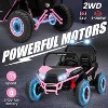 24V 2 Seater Ride on UTV Kids Car with Remote Control, Ride on Truck Toys with LED Lights, Bluetooth, Treaded Tires, for Boys Girls - 3 of 4