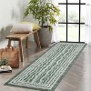 Fulvari Washable Hallway Runner Rug Modern Bordered Print Rugs Non-Slip Indoor Runners for Entryway Low Pile Area Rug Kitchen Waterproof - 2 of 4